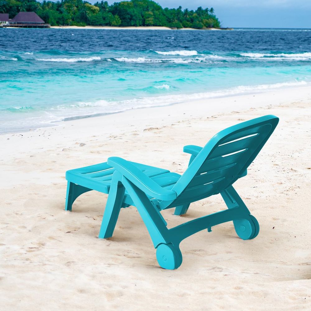 Deck Chair Lounger - Sun Lounger, 5Position Adjustable Outdoor Deck