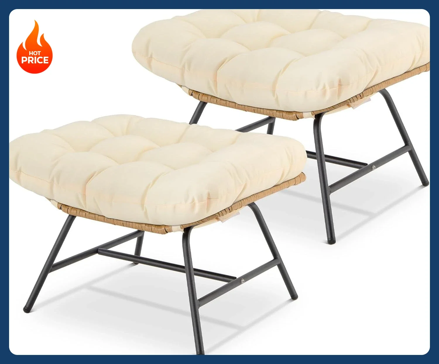 Outdoor Furniture In Sale - [Hot Sale!]Indoor Outdoor Ottoman Set of