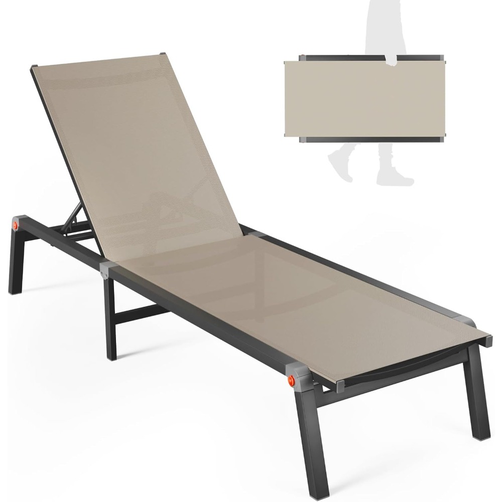 Aluminum Chaise Foldable Patio – Deck Chair Lounger recenzja i cena