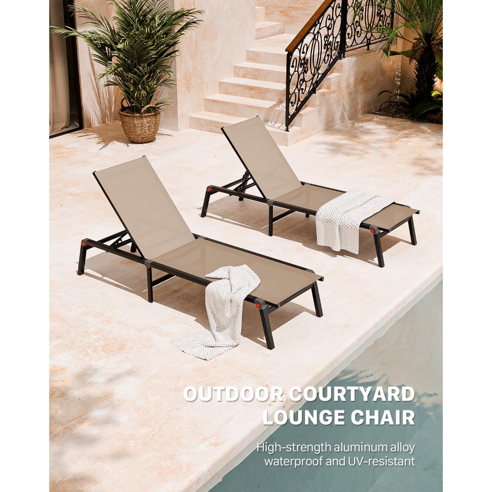 Aluminum Chaise Foldable Patio – Deck Chair Lounger recenzja i cena