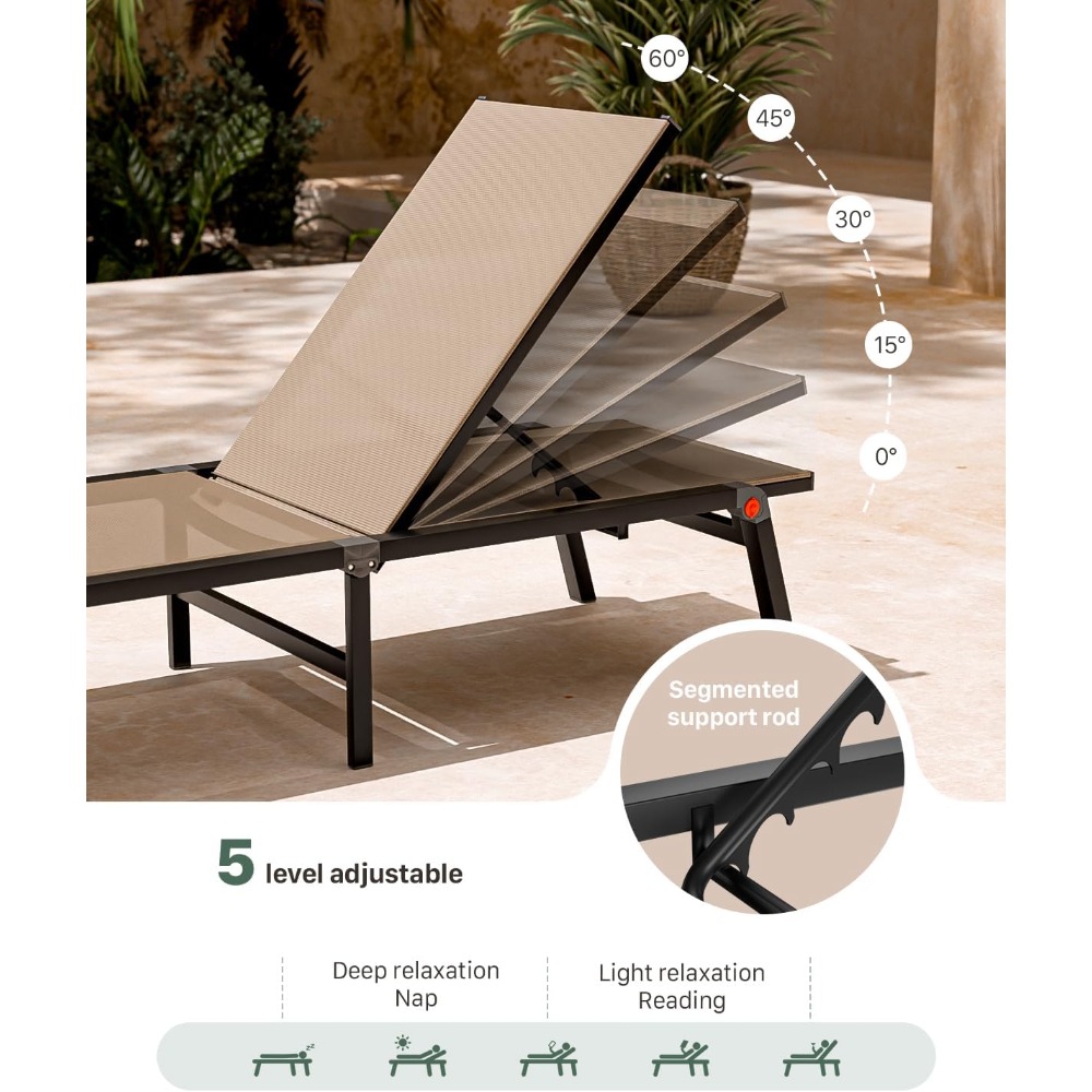 Aluminum Chaise Foldable Patio – Deck Chair Lounger recenzja i cena