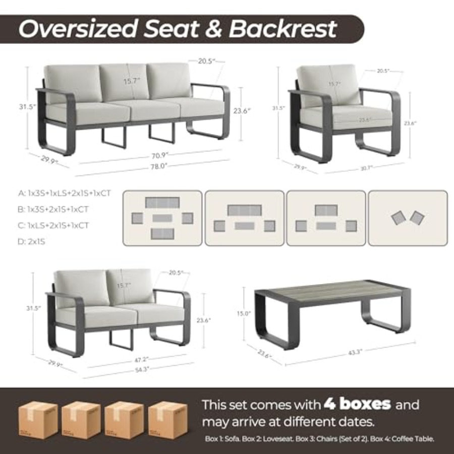 Aluminum Outdoor 3-Seater Sofa – Outdoor Furniture Without Cushions recenzja i cena