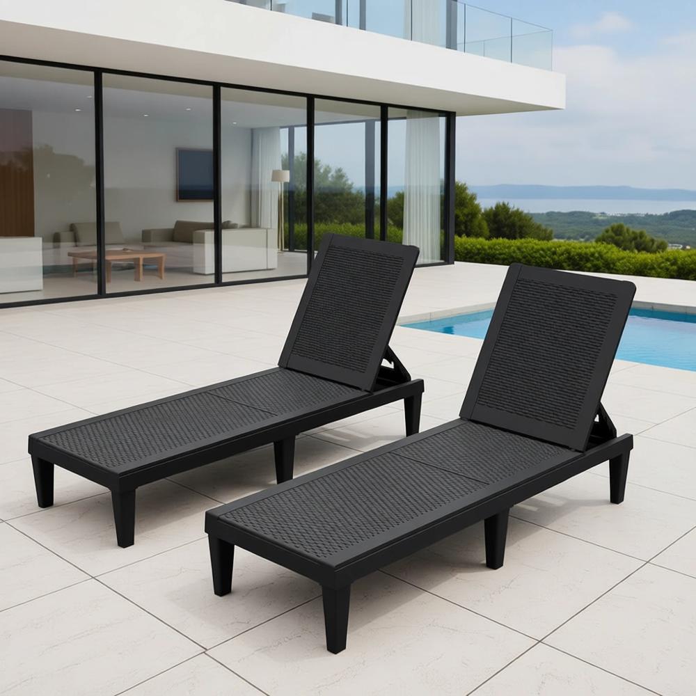 Set of 2 5-Position Adjustable – Deck Chair Lounger recenzja i cena