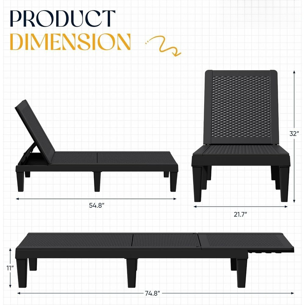 Set of 2 5-Position Adjustable – Deck Chair Lounger recenzja i cena