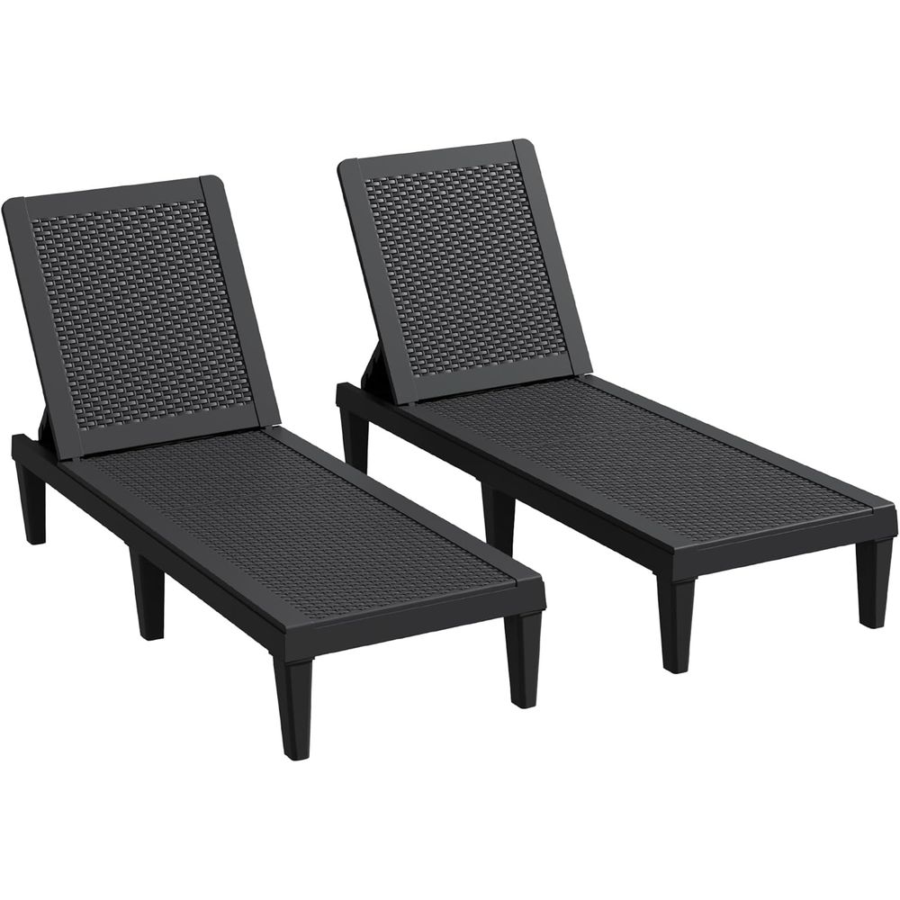 Set of 2 5-Position Adjustable – Deck Chair Lounger recenzja i cena