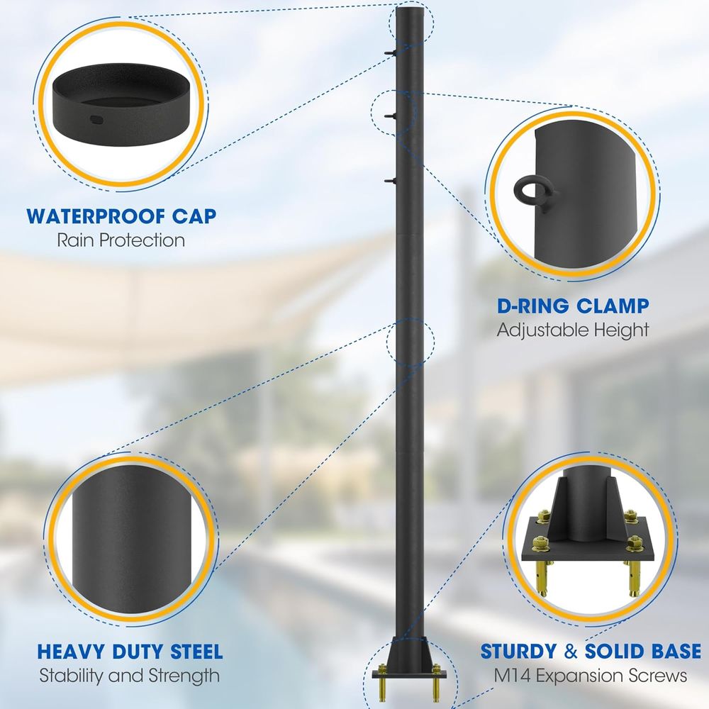 2 Pack Shade Sail Poles, 10 FT – Sun Sail Shade recenzja i cena