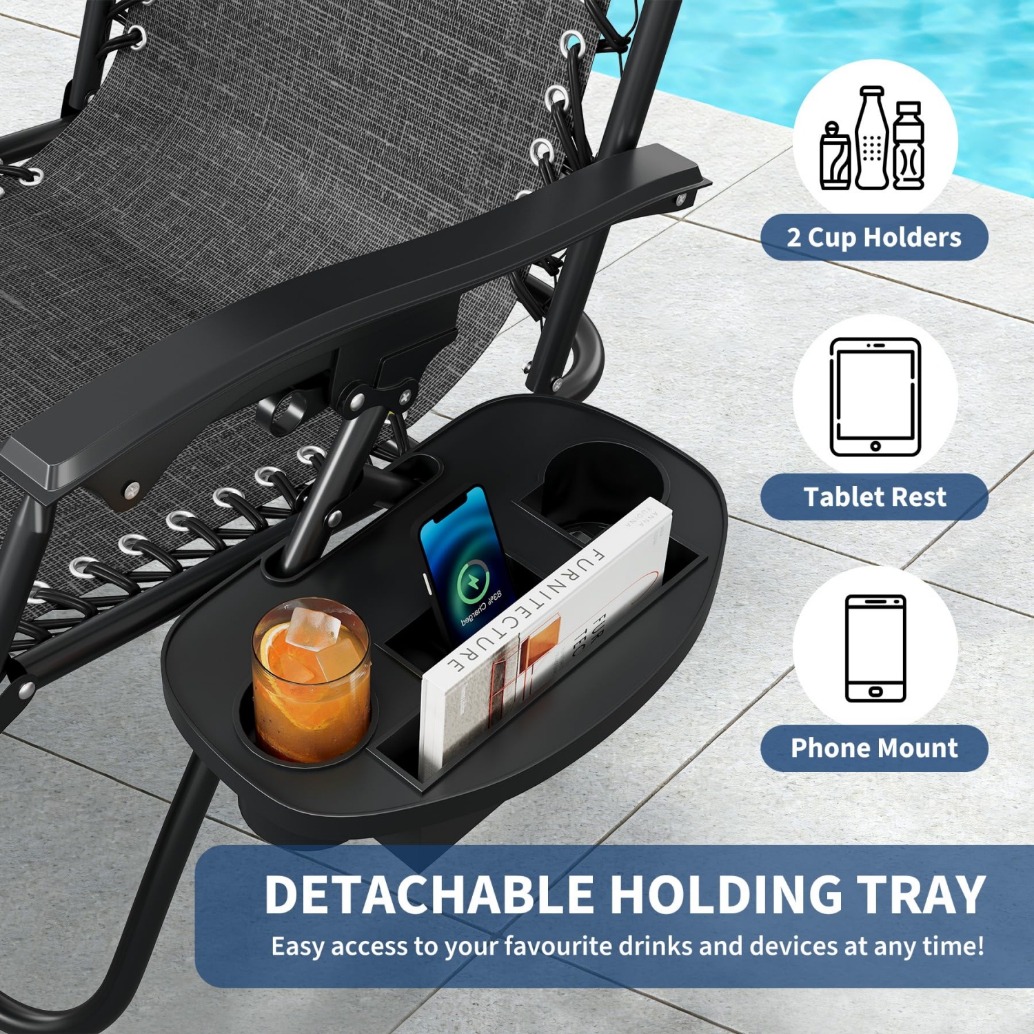 2 Pack Zero Gravity Chair with – Deck Chair Lounger recenzja i cena