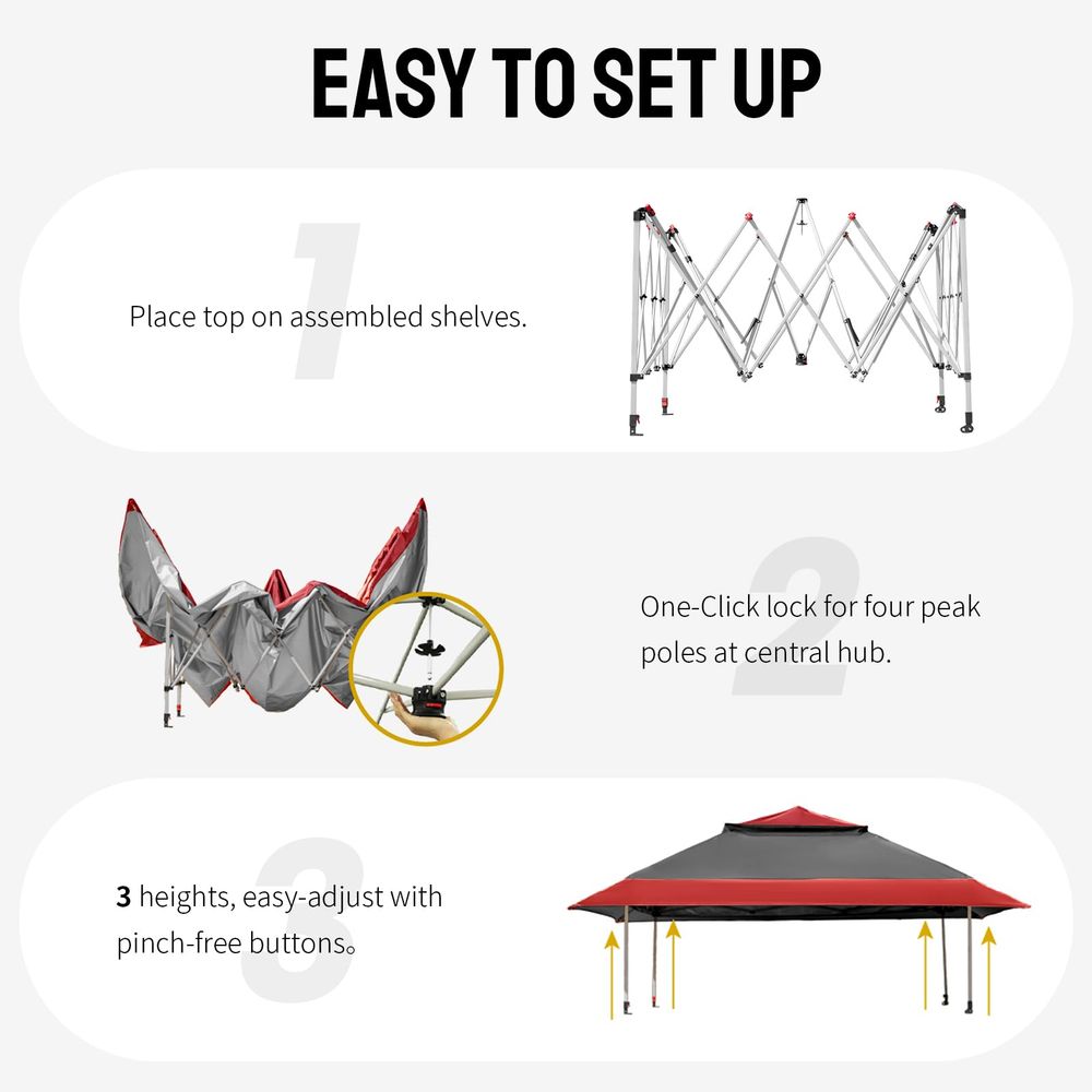 13x13 Pop  Gazebo, Canopy Tent – Outdoor Furniture Gazebo recenzja i cena