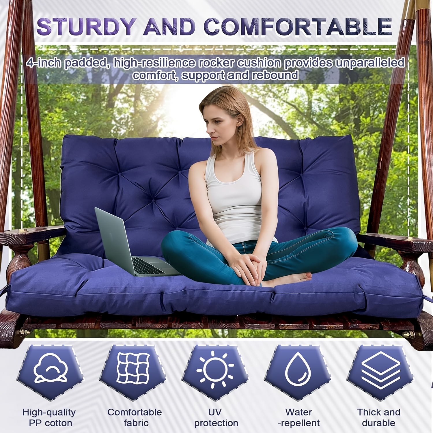 Porch Swing Cushions, 5 Inches – Outdoor Furniture Without Cushions recenzja i cena