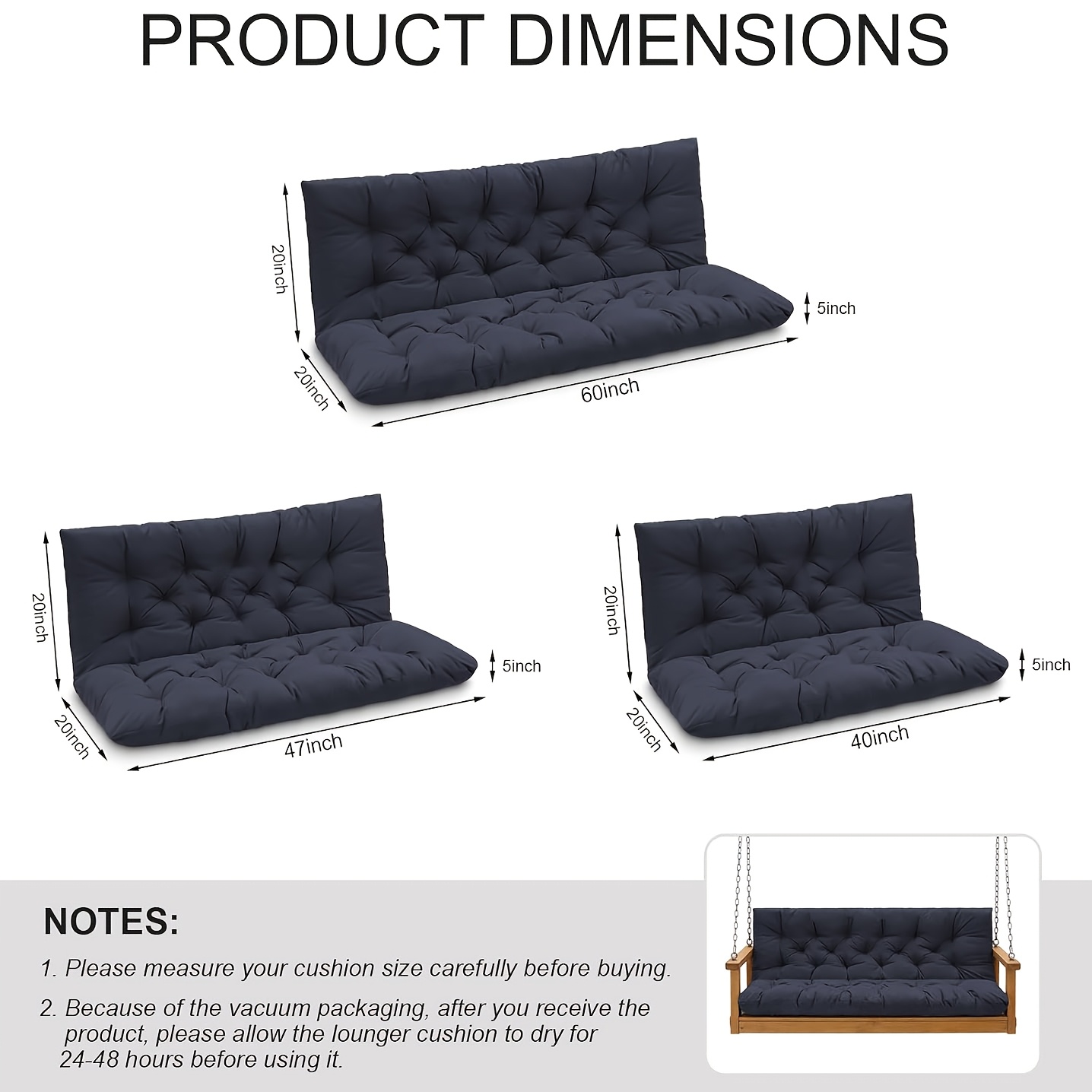Porch Swing Cushions, 5 Inches – Outdoor Furniture Without Cushions recenzja i cena