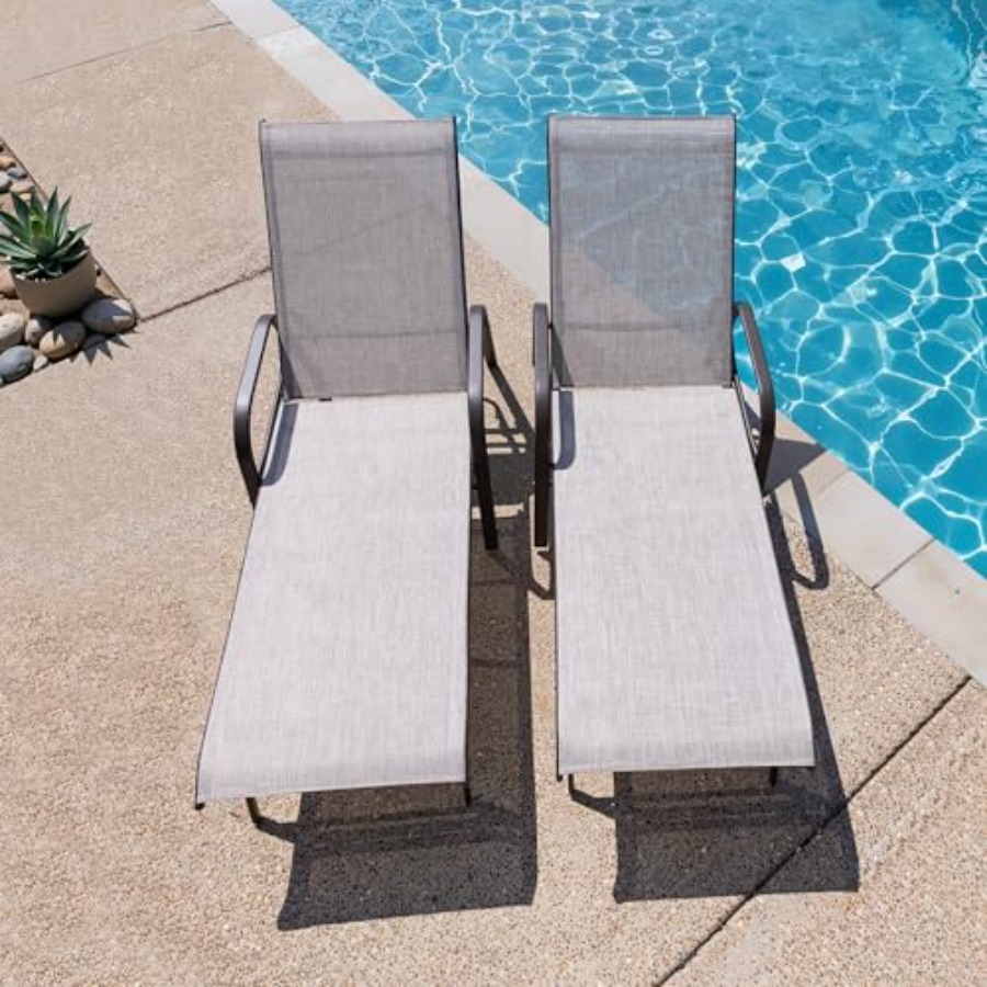Outdoor Lounge Chair Set of 2  – Deck Chair Lounger recenzja i cena