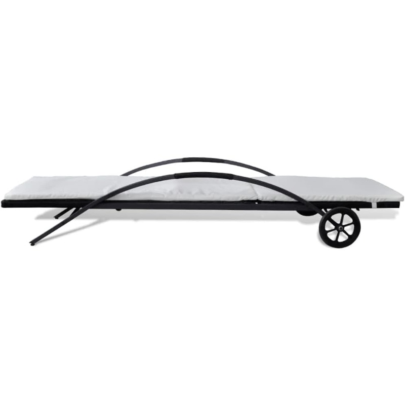 Sun Lounger Black, Cream White – Deck Chair Lounger recenzja i cena