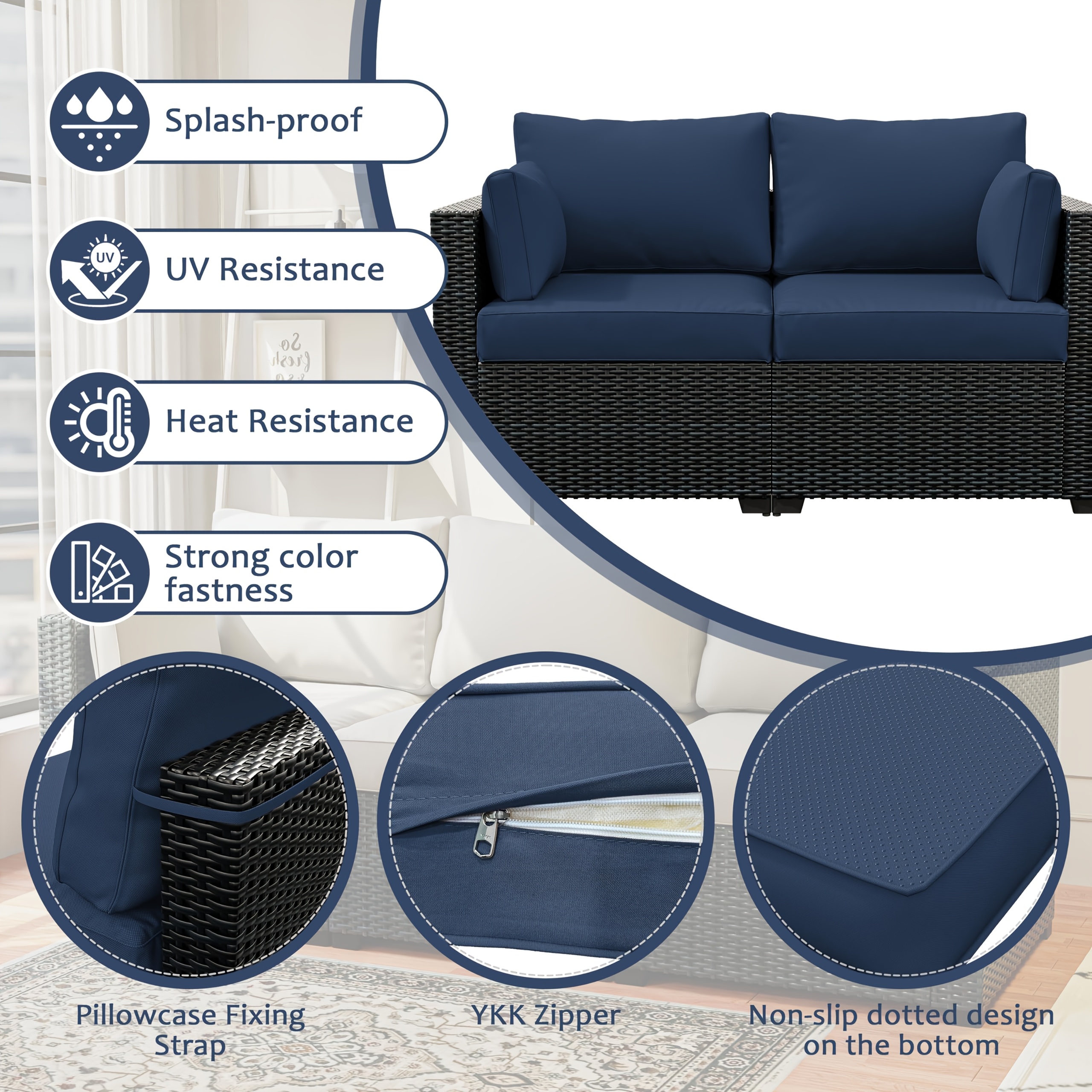 8P Outdoor Cushion Slipcovers  – Outdoor Furniture Without Cushions recenzja i cena