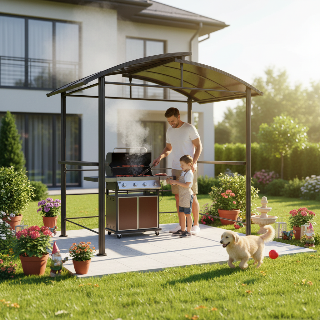 2.4X1.5M Curved Top Modern BBQ – Outdoor Furniture Gazebo recenzja i cena