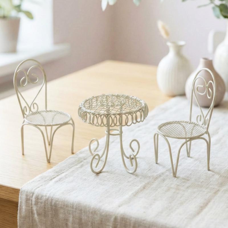 1/3Pcs Dollhouse Garden Displa – Bistro Table Set recenzja i cena