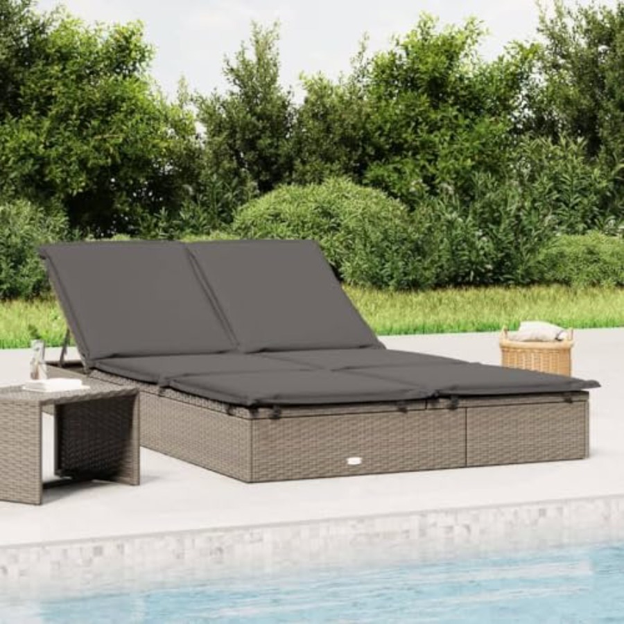 2-Person Sunbed with Cushions  – Deck Chair Lounger recenzja i cena