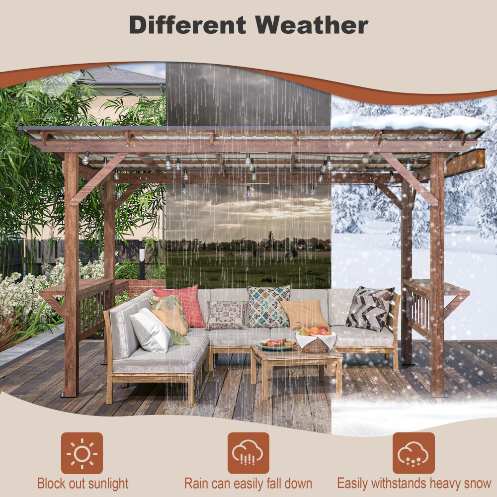 ！@13' X 6.5' Modern Wooden Per – Outdoor Furniture Gazebo recenzja i cena
