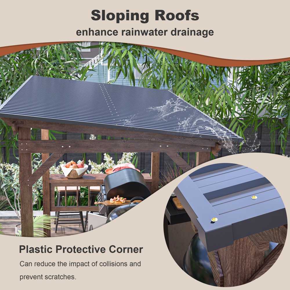 ！@13' X 6.5' Modern Wooden Per – Outdoor Furniture Gazebo recenzja i cena