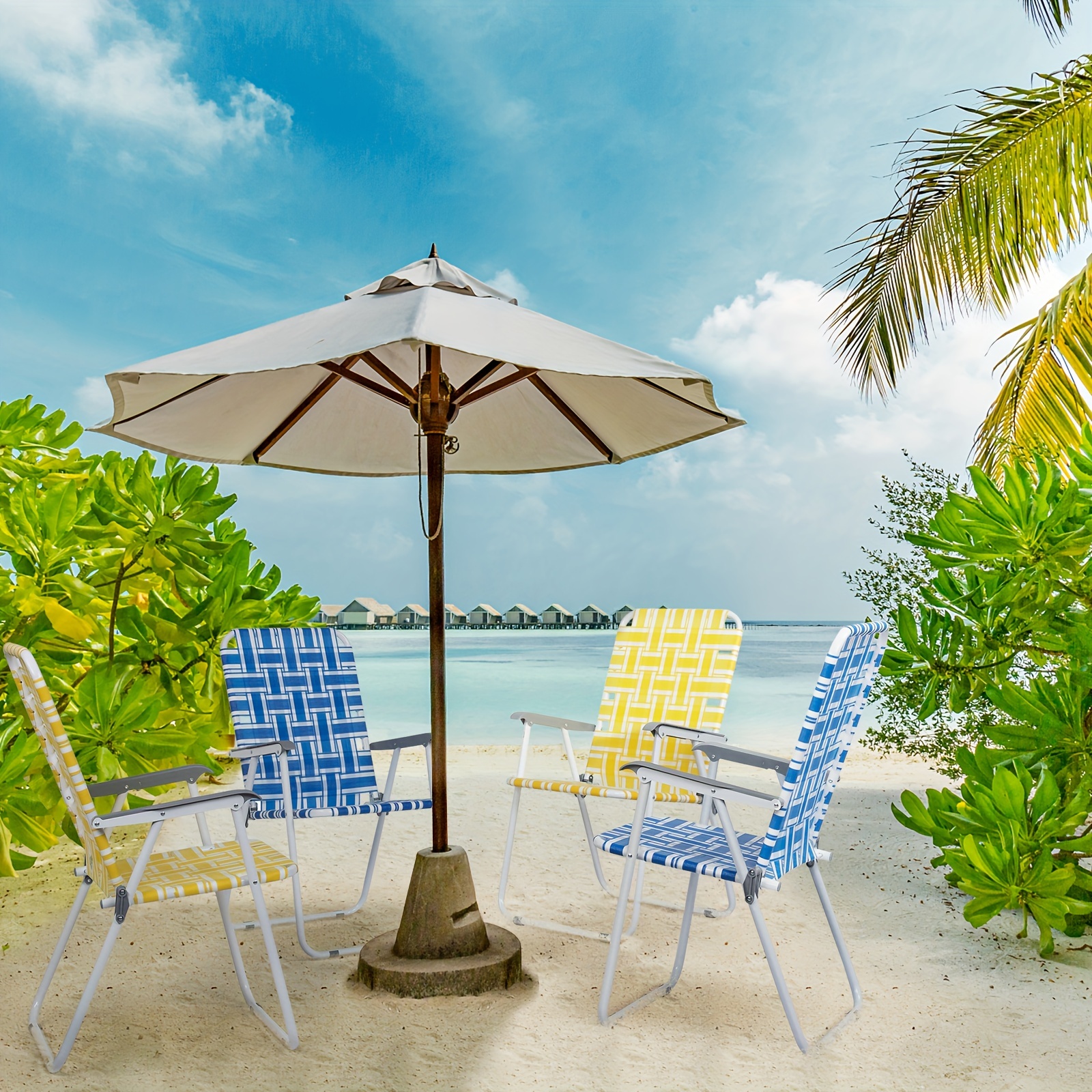 2pcs Beach Chairs, Deep Blue A – Outdoor Furniture Vietnam recenzja i cena