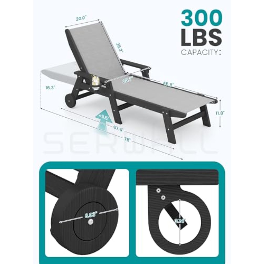 Textilene Patio Chaise Lounge  – Deck Chair Lounger recenzja i cena