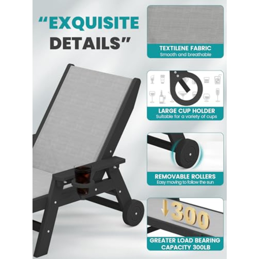 Textilene Patio Chaise Lounge  – Deck Chair Lounger recenzja i cena