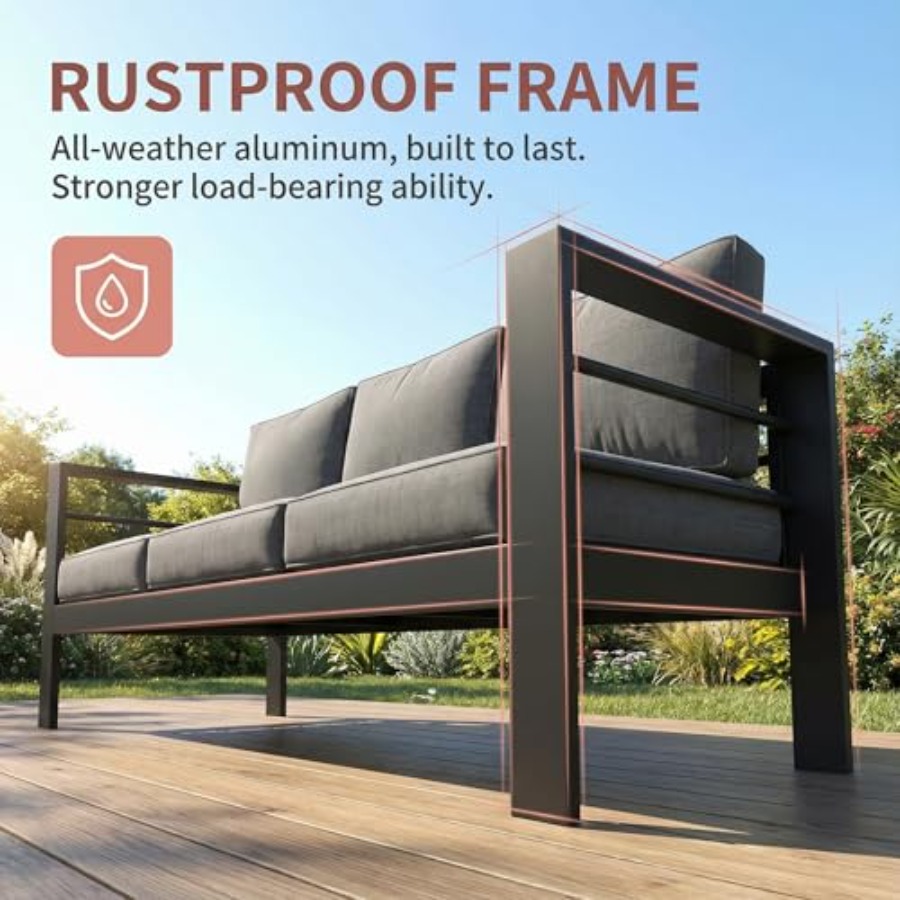 Outdoor Couch Aluminum Patio F – Outdoor Furniture Without Cushions recenzja i cena